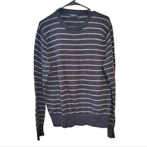 J. Crew Men's Blue & Gray Stripe Wool Blend Sweater Size Medium